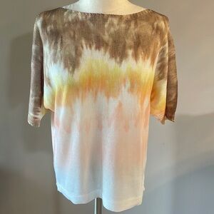 Luisa Ricci Italy watercolor / ombré lightweight knit sweater dolman sz Small